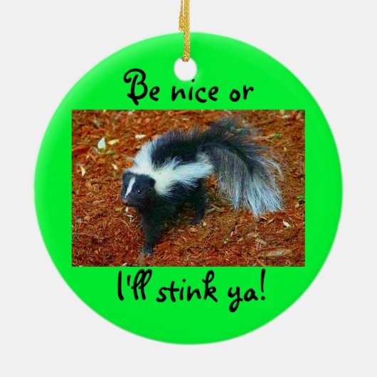 Sei nett, sonst stinke ich dir!-Kreise-Ornament Keramikornament (Hinten)