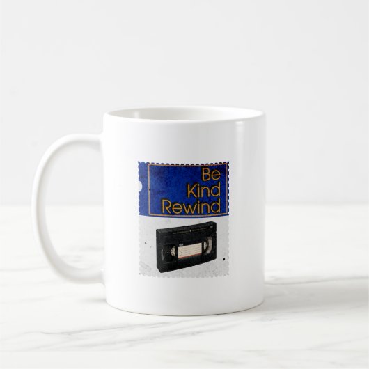 Sei nett, spule VHS Retro zurück Kaffeetasse (Links)