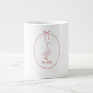 Sei nett, süße Gans mit rosa Bandrahmen  Jumbo-Tasse