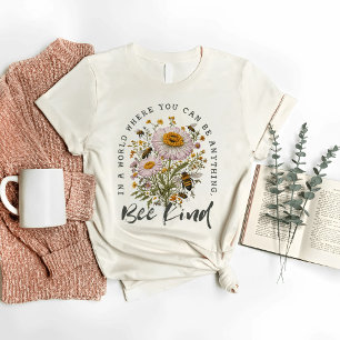 Sei nett - Vintage Biene und wilde Blumen T-Shirt