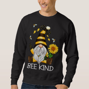 Sei nett Vintage Gnom Frieden Hand Sonnenblumen ve Sweatshirt
