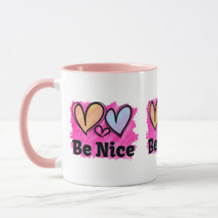 Sei nett Wasserfarbe-Herzen Tasse