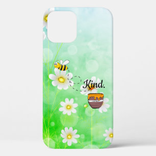 Sei nett   Weißer und grüner Blumenstext Schöner T Case-Mate iPhone Hülle