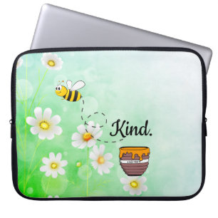 Sei nett Weißer und grüner Blumenstext Schöner T Laptopschutzhülle