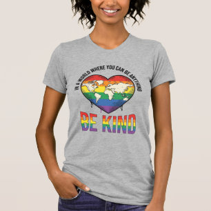 Sei nett Welt Herz Regenbogen Vektor T-Shirt Desig