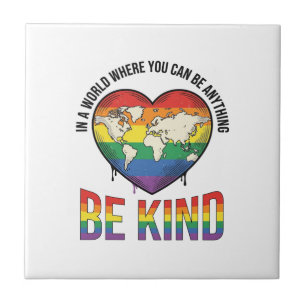 Sei nett Welt Herz Regenbogen Vektor T-Shirt Desig Fliese