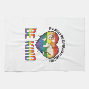 Sei nett Welt Herz Regenbogen Vektor T-Shirt Desig Geschirrtuch