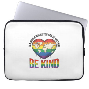 Sei nett Welt Herz Regenbogen Vektor T-Shirt Desig Laptopschutzhülle
