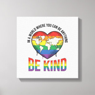 Sei nett Welt Herz Regenbogen Vektor T-Shirt Desig Leinwanddruck