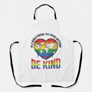 Sei nett Welt Herz Regenbogen Vektor T-Shirt Desig Schürze
