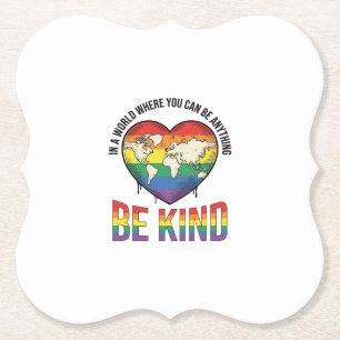 Sei nett Welt Herz Regenbogen Vektor T-Shirt Desig Untersetzer