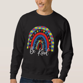 Sei nett, wir tragen Blau Autismus-Bewusstsein Puz Sweatshirt