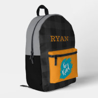 Sei nett Zitat Senfgelb Blau Splash Monogramm