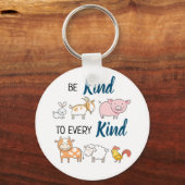 Sei nett zu allen niedlichen Cartoon, vegan Schlüsselanhänger (Vorderseite)