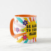 "Sei nett zu deinem Geist" farbenfrohe Retro-Tasse Tasse (Vorderseite Links)