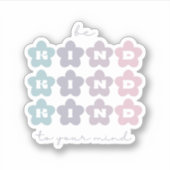 Sei nett zu deinem Geist | Retro Blume Grau Aufkleber (Vorderseite)