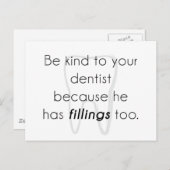 Sei nett zu deinem Zahnarzt! Postkarte (Vorne/Hinten)