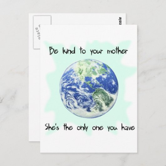 Sei nett zu deiner Mutter Erde Postkarte (Vorne/Hinten)