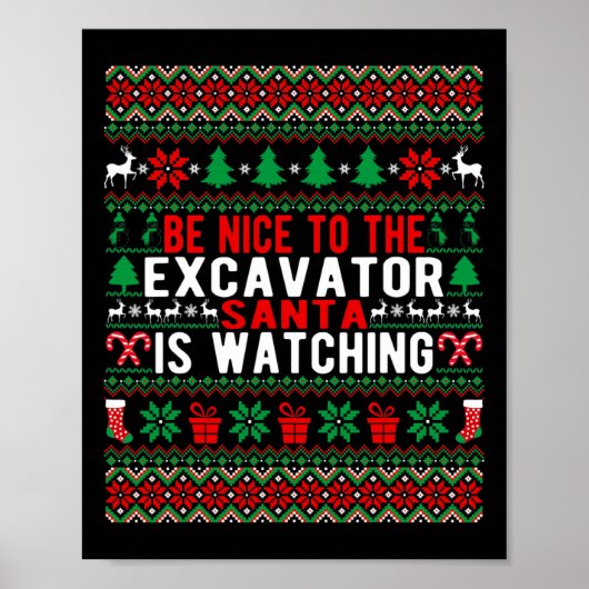 Sei nett zu dem Bagger, den der Weihnachtsmann sie Poster (Vorne)