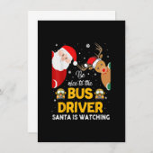 Sei nett zu dem Busfahrer, den der Weihnachtsmann  Einladung (Vorne/Hinten)