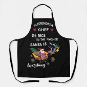 Sei nett zu dem Lehrer, den der Weihnachtsmann bei Schürze (Vorderseite)