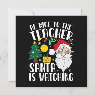 Sei nett zu dem Lehrer, der Weihnachtsmann beobach