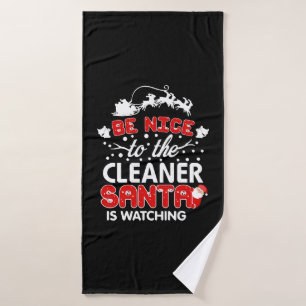 Sei nett zu dem sauberen Weihnachtsmann, der den T Badehandtuch