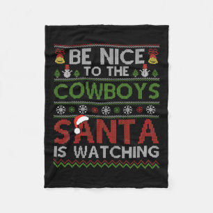 Sei nett zu den Cowboys, die Weihnachten sehen Fleecedecke