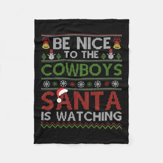 Sei nett zu den Cowboys, die Weihnachten sehen Fleecedecke (Vorderseite)