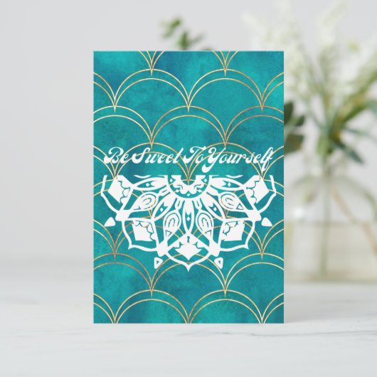 Sei nett zu dir selbst dankeskarte (Stehend Vorderseite)