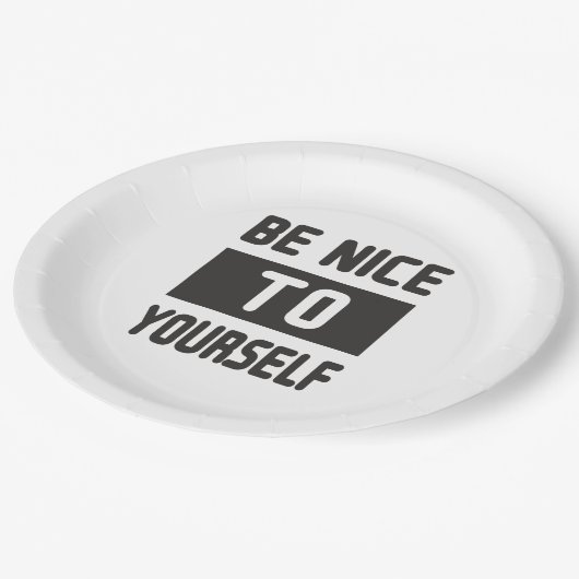 Sei nett zu dir selbst pappteller (Schrägansicht)