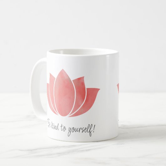 Sei nett zu dir selbst - Selbst Mitgefühl Kaffeetasse (Vorderseite Links)