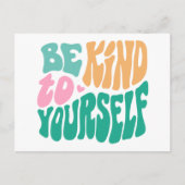 Sei nett zu dir selbst Typografie Postkarte (Vorderseite)