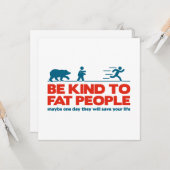 Sei nett zu fetten Menschen Karte (Vorderseite/Rückseite Beispiel)