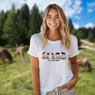 Sei nett zu jeder Art, Vegan Vintage Regenbogen T-Shirt