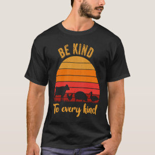 Sei nett zu jeder Art, Veganer Vegetarier Retro T-Shirt