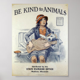 Sei nett zu Tieren - Vintage Poster