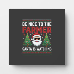 Sei nett zum Bauern Weihnachtsmann Weihnachten Fotoplatte