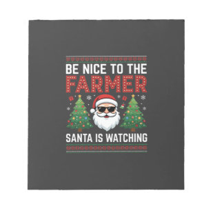 Sei nett zum Bauern Weihnachtsmann Weihnachten Notizblock