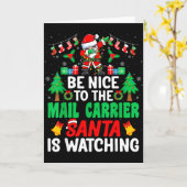 Sei nett zum Briefträger Santa - Stal Arbeiter Ch Karte (Gelbe Blume)