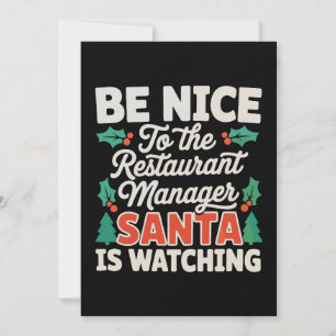 Sei nett zum Restaurantmanager Santa beobachtet di Einladung