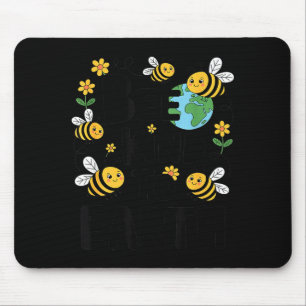Sei nett zur Erde - süße Bienen Blumen Planet Kind Mousepad