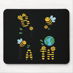 Sei nett zur Erde - süße Bienen Blumen Planet Kind Mousepad
