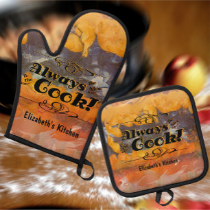 Sei netter Abstrakter Sonnenuntergang 0612 Ofenhandschuh & Topflappen-Set