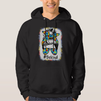 Sei netter Autismus Awareness Messy Bun #autismmom Hoodie