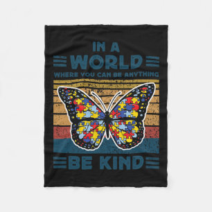 Sei netter Autismus Awareness Puzzle Butterfly Wäh Fleecedecke