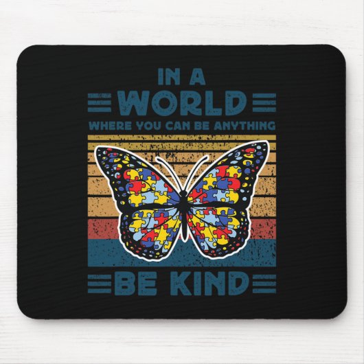 Sei netter Autismus Awareness Puzzle Butterfly Wäh Mousepad (Vorne)