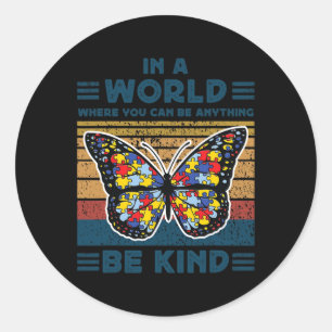 Sei netter Autismus Awareness Puzzle Butterfly Wäh Runder Aufkleber
