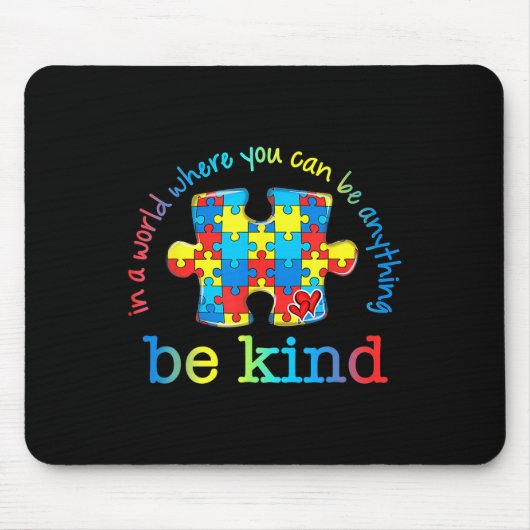 Sei netter Autismus Bewusstsein Puzzle Rainbow Wäh Mousepad (Vorne)