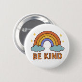 Sei netter Regenbogen - farbenfrohe Auswahl Button (Vorne & Hinten)